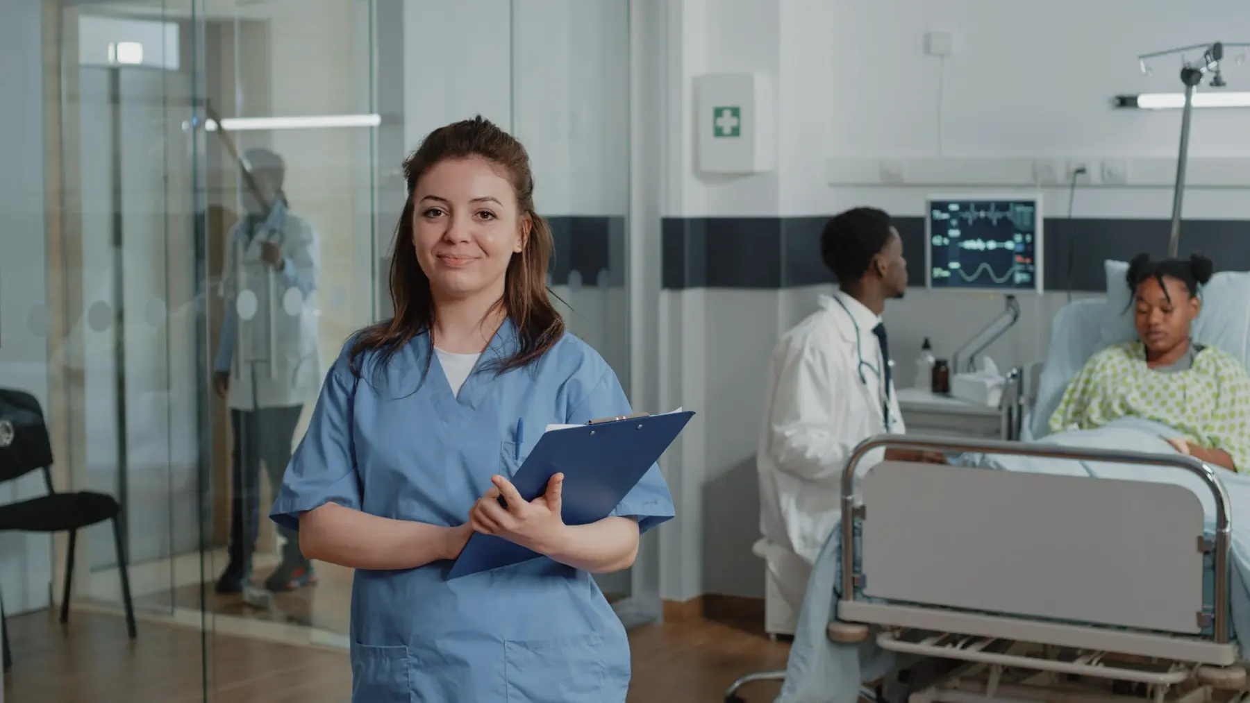 A nurse on a hospital ward