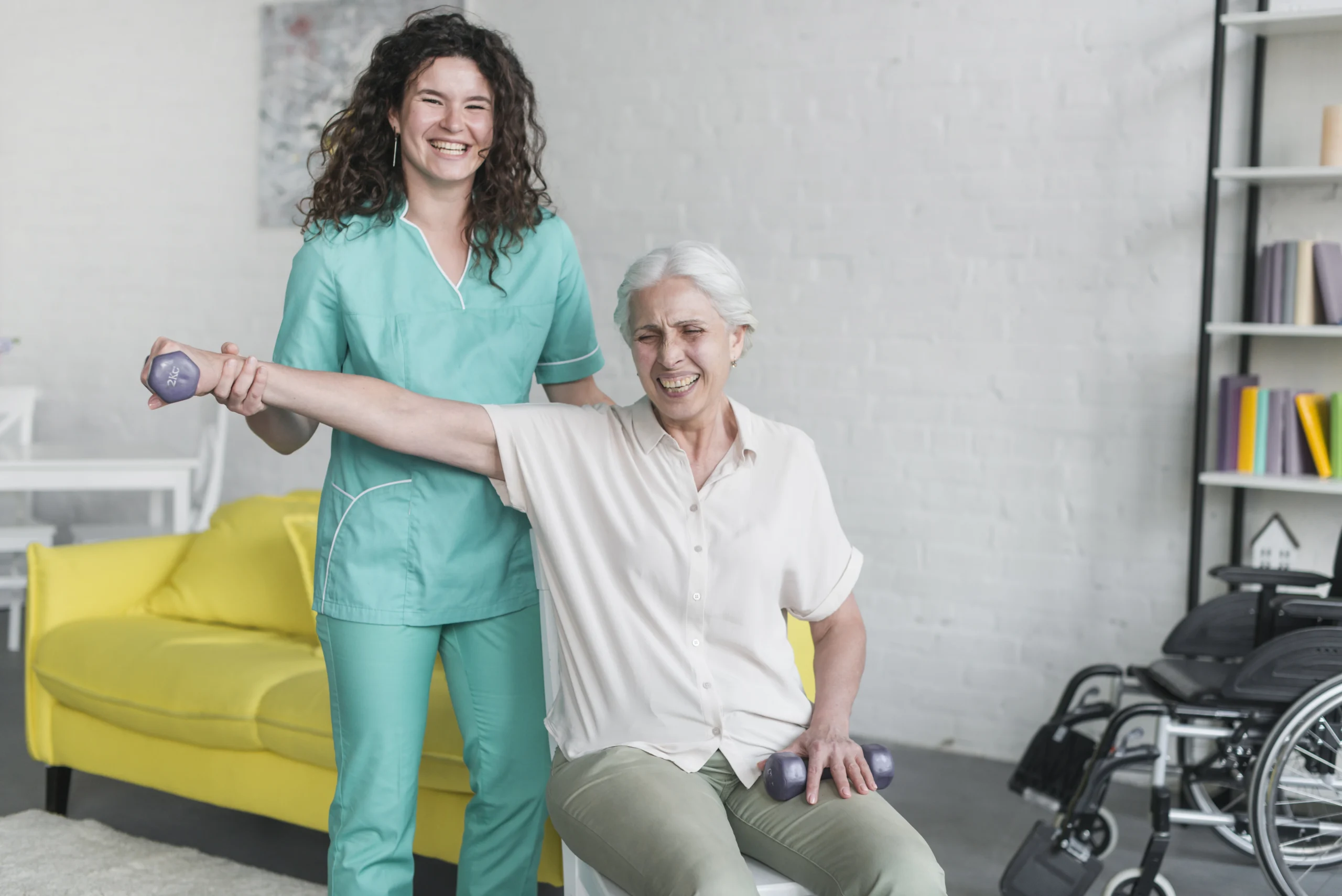 jamed healthcare support worker with a service user